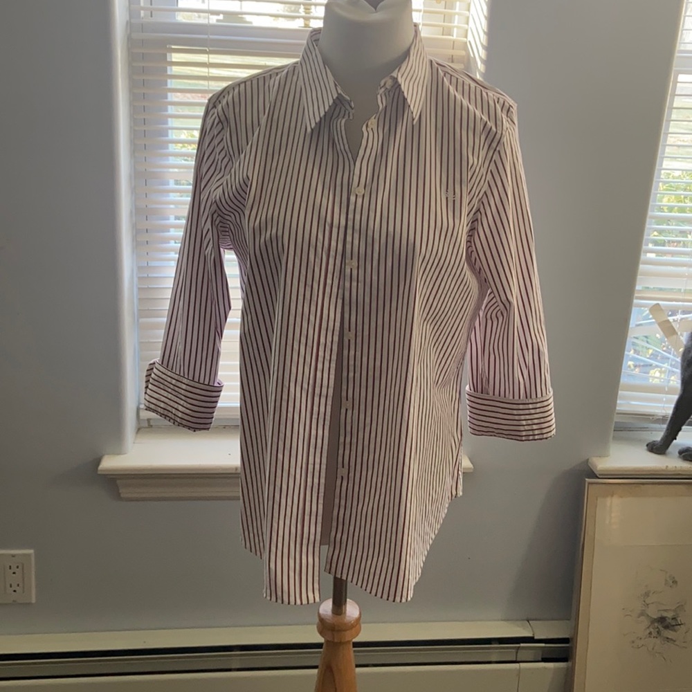 RALPH LAUREN QUARTER SLEEVE DRESS SHIRT